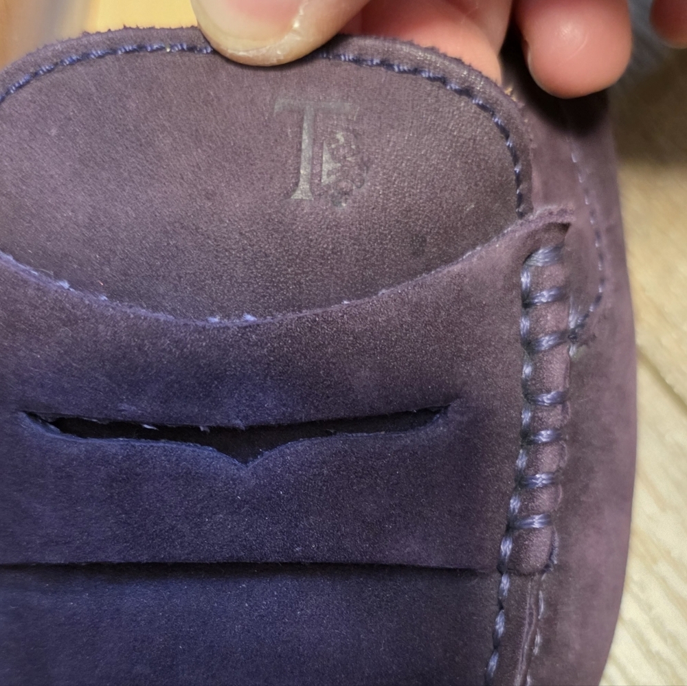 Tod’s ($979) Gommino Suede Driving Shoes In Aubergine - Picture 7 of 8